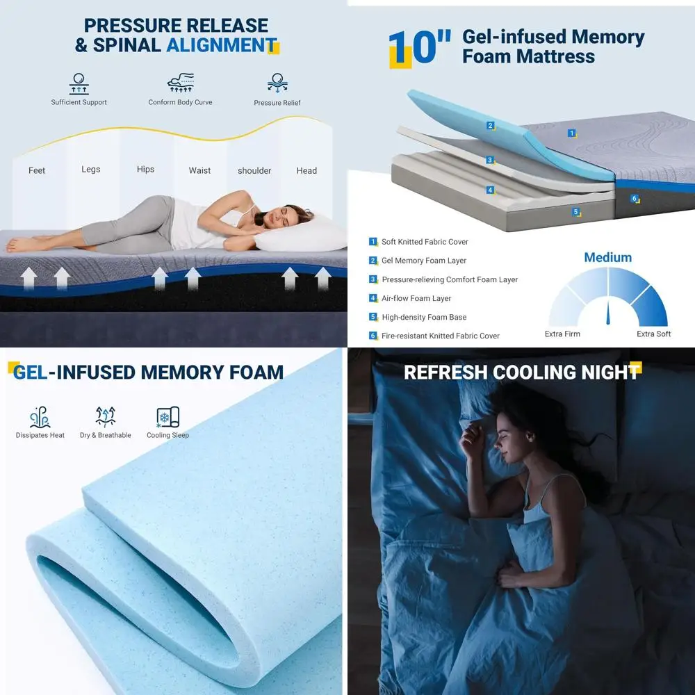 Queen Mattress, 10 …