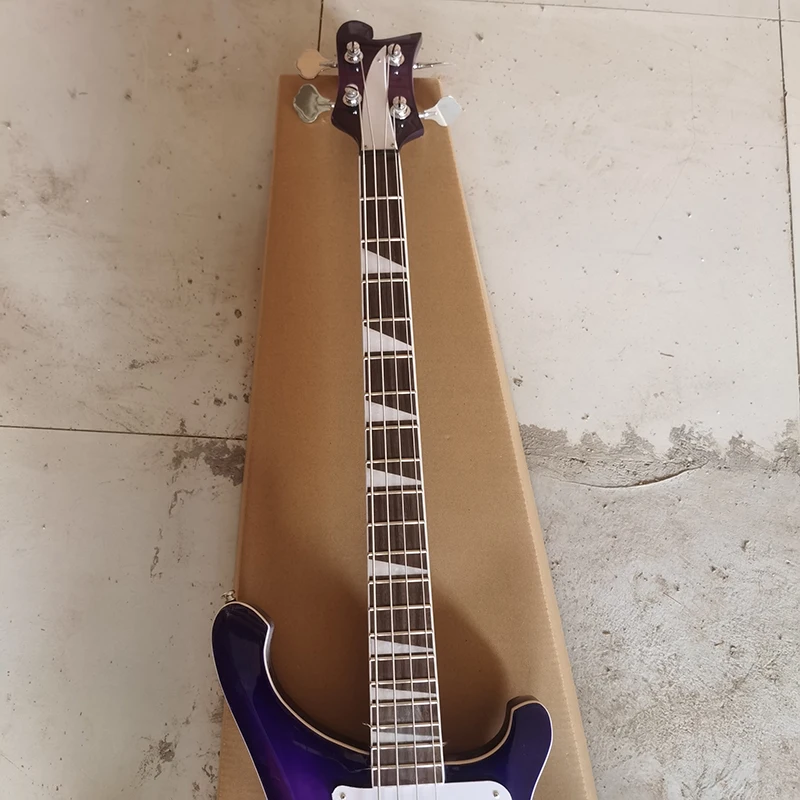 Purple Rickenbacker 4 string bass guitar, a variety of colors to choose from, support color customization