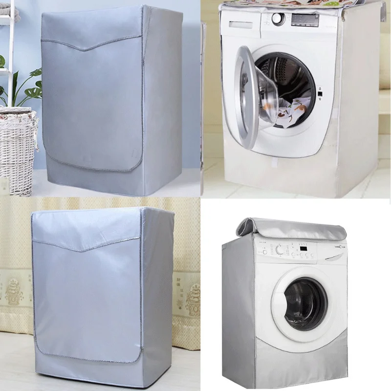 S-XXL Fully Automatic Roller Washer Sunscreen Washing Machine Waterproof Cover Dryer Polyester Silver Dustproof Cover