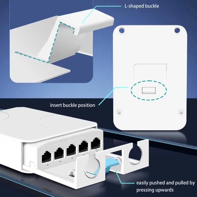 5 Port Waterproof POE Extender With 1000Mbps Gigabit Speed Stable Transmission For Outdoor Security Camera Network Extension