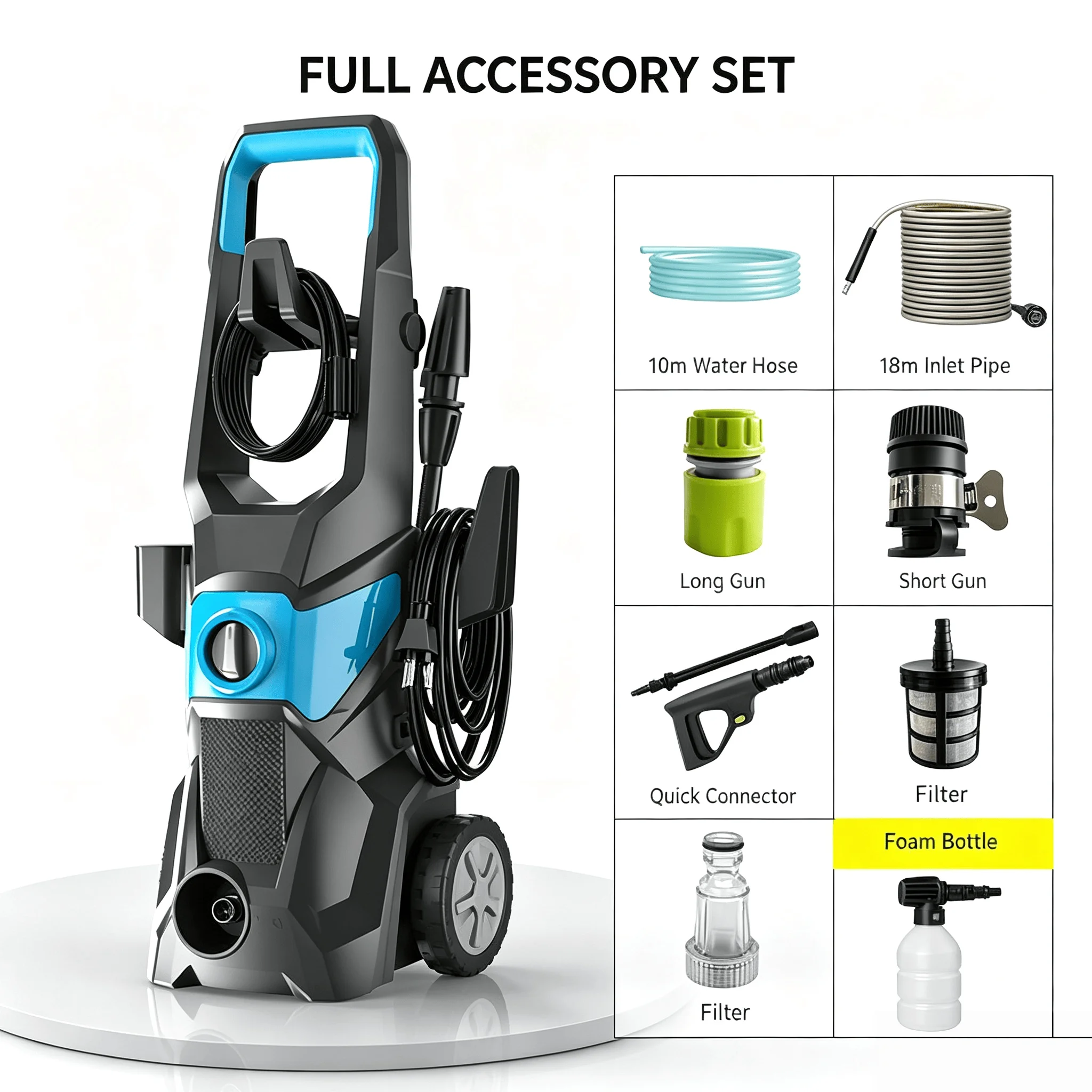 Multi-Surface Electric Heavy Duty Triplex Pump High Pressure Cleaner Cold Water Cleaning for Driveway Vehicle New Car Wash Shop