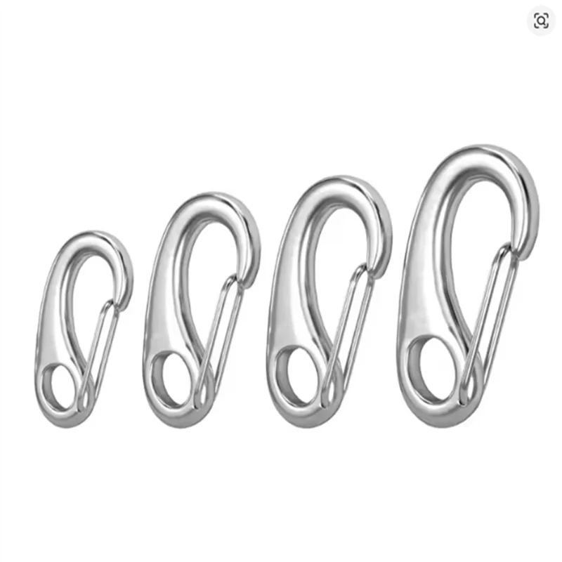 

316 Stainless Steel Multifunctional Egg-Shaped Spring Hook Ocean Hiking Camping Style with Carabiner Quick Release Hook