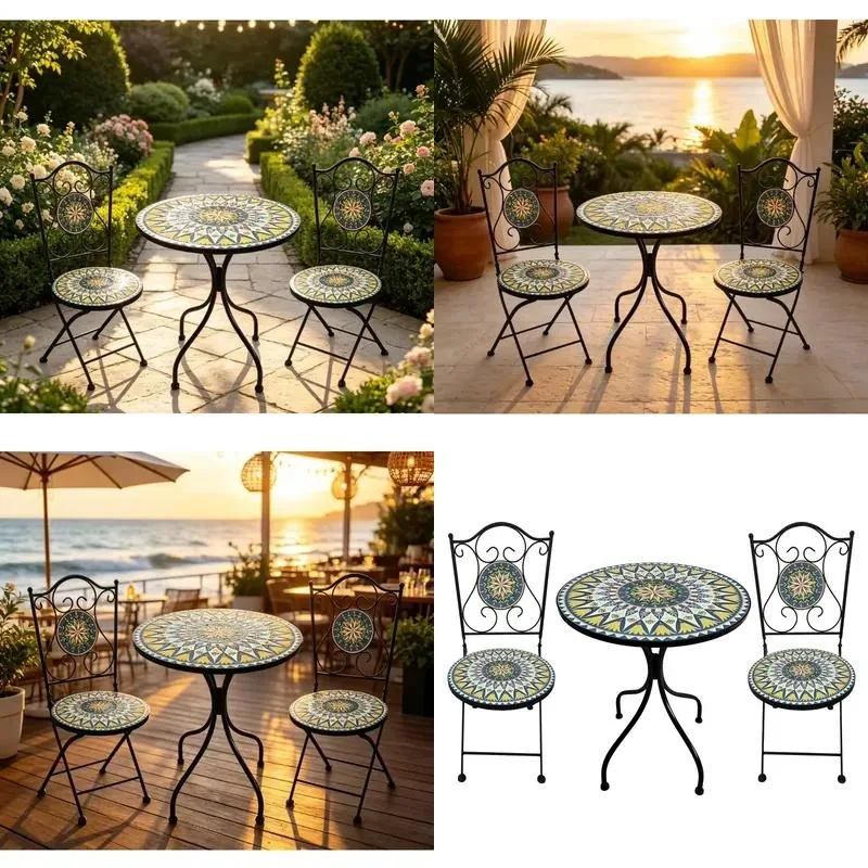 Modern Cement Tile Mosaic Garden Decorations Outdoor Patio Yard Art Ornament Landscape Design Home Exterior Wall Floor Accent