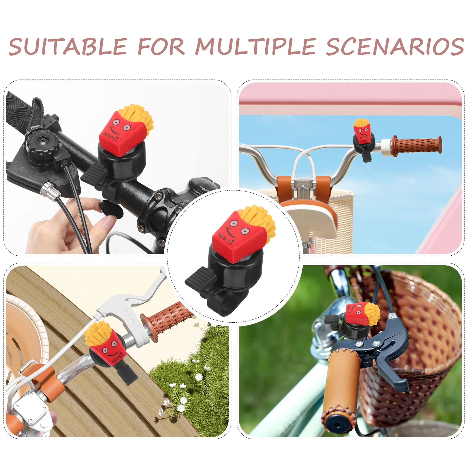 

Cartoon Bike Bell Kids Loud Ring Durable Material Fit Mountain Road Bikes Scooters Warning Accessory Practical Design Children