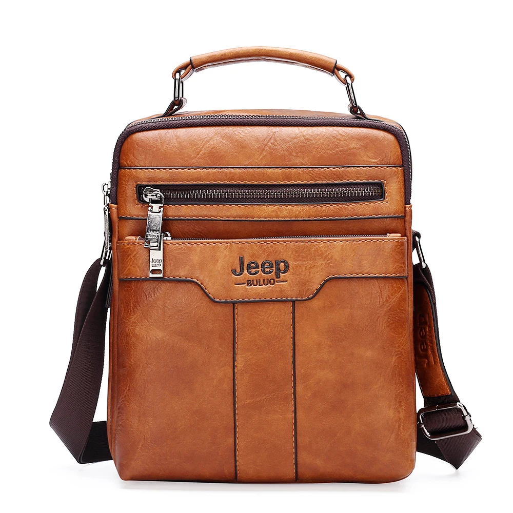 ジープ高品質トートファッションビジネスマンメッセンジャーバッグビッグサイズスプリットレザーハンドルバッグブランドメンズクロスボディショルダーバッグ