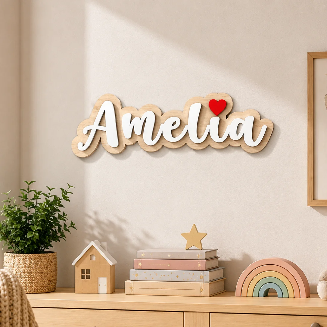 Baby Nursery Name Letters - 맞춤형 나무 이름표, 개인 맞춤 아기방