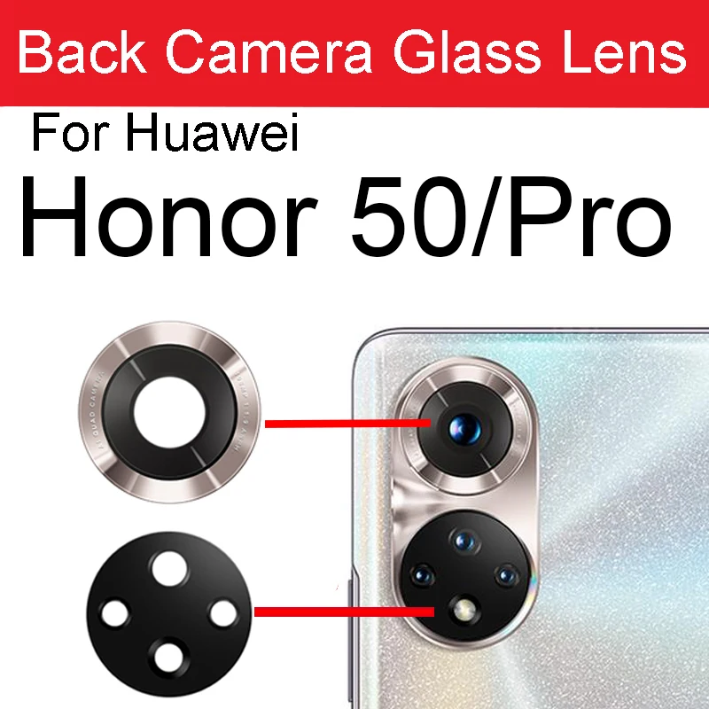 For Huawei Honor 50 Pro 50Lite 50se Rear Camera Lens Glass Back Camera Glass Lens Glass with Sticker Replacement Parts