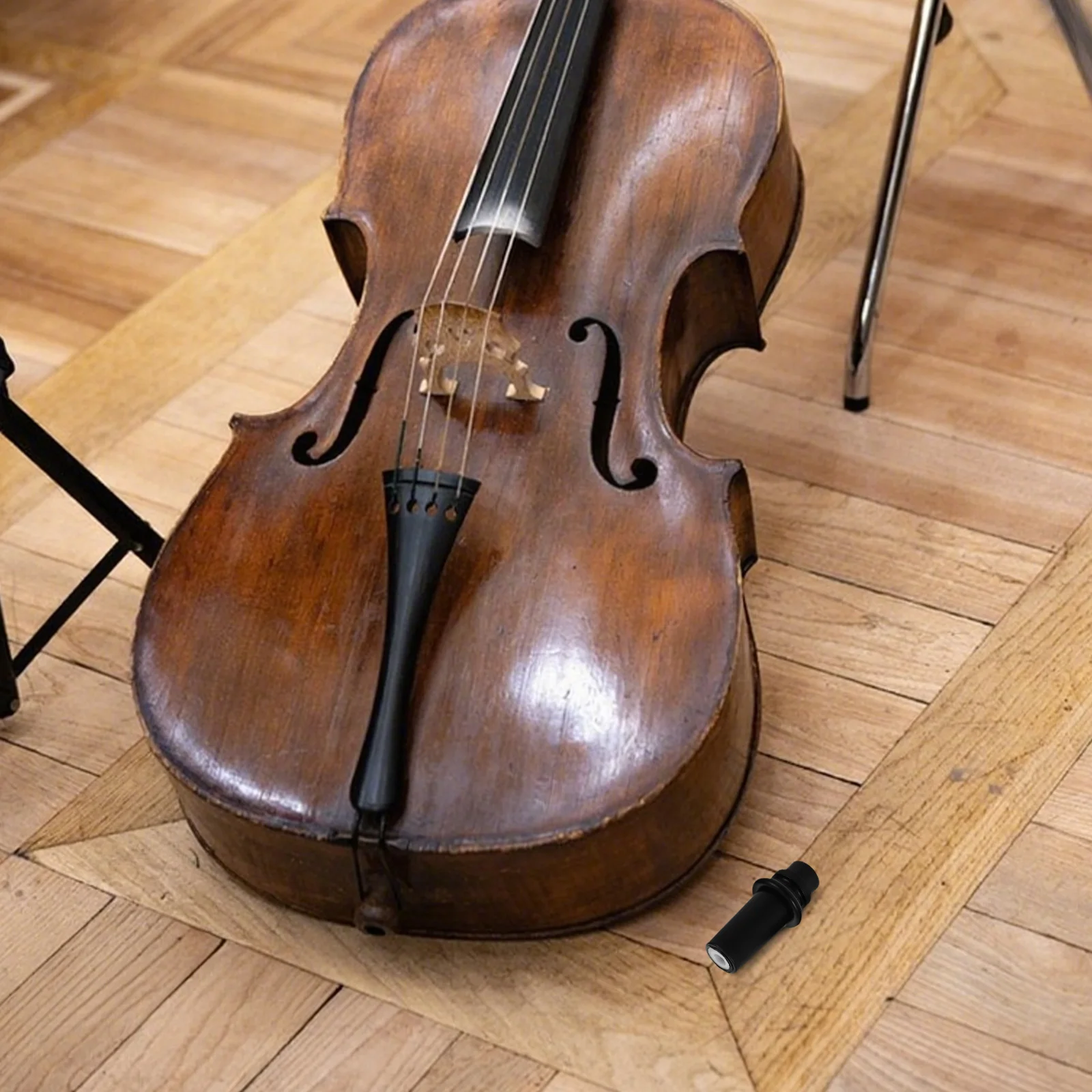 

5 Pcs Violin Tail Post Tightening Sleeve Cello Endpin Rest Cover Foot Support Black Plastic