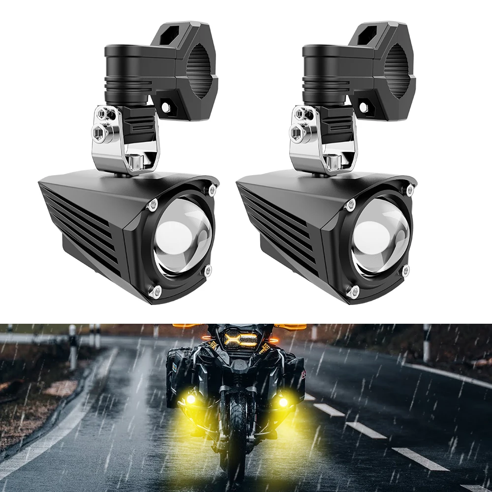 New Arrival Little Bird Motorcycle Led Fog Mini Driving Light Dual Color Amber Yellow White 60W High Performance