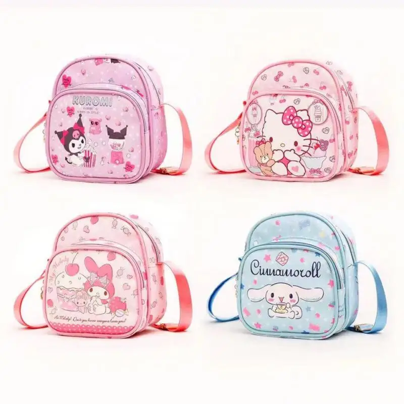 

Сумка с героями мультфильмов «Hello Kitty» для девочек, модная универсальная сумка для хранения принцессы Sanrio, Cinnamoroll Kawaii, большая вместимость, портативная новинка