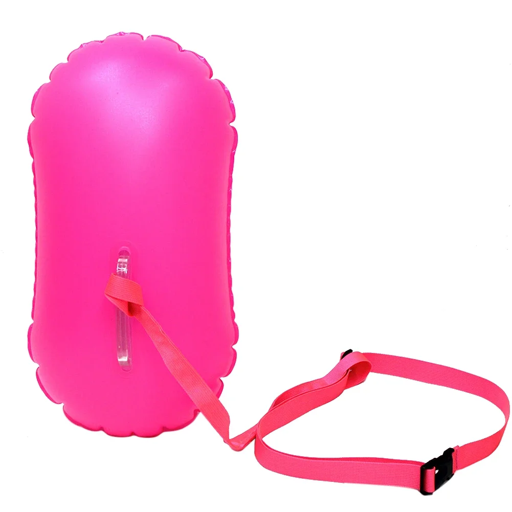 Inflatable Swim Buoy Drybag for Water Sport Swimmers Tow Float Dry Air Bag with Waist Belt Storage Safety Pouch