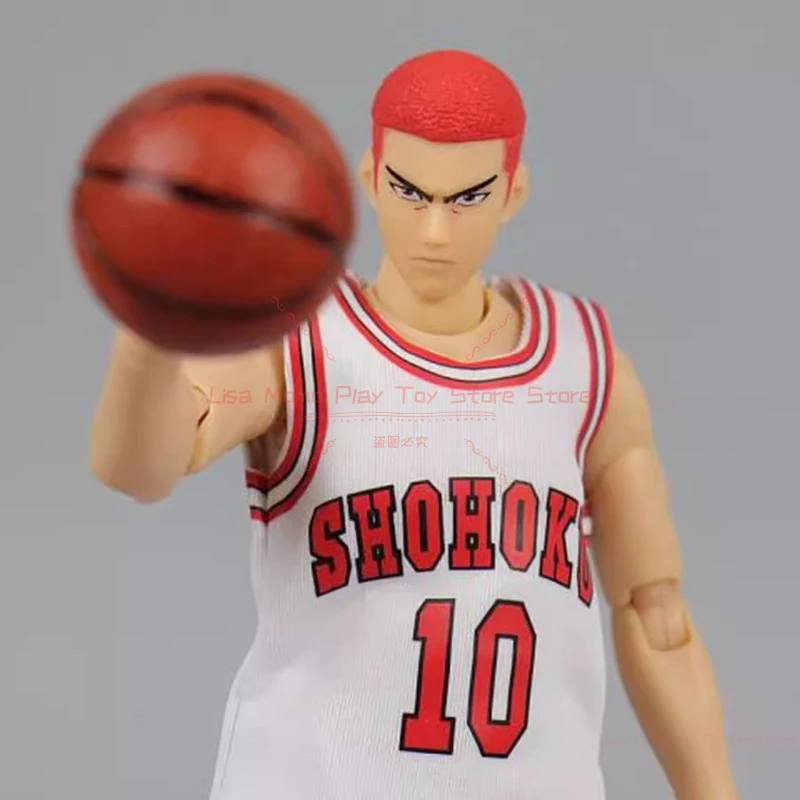 نموذج GT Slam Dunk Great Sage المدمج - Sakuragi Hanamichi مع قطع أصلع أو طاقم، جيرسي أبيض، أحذية AJ، نموذج لعبة