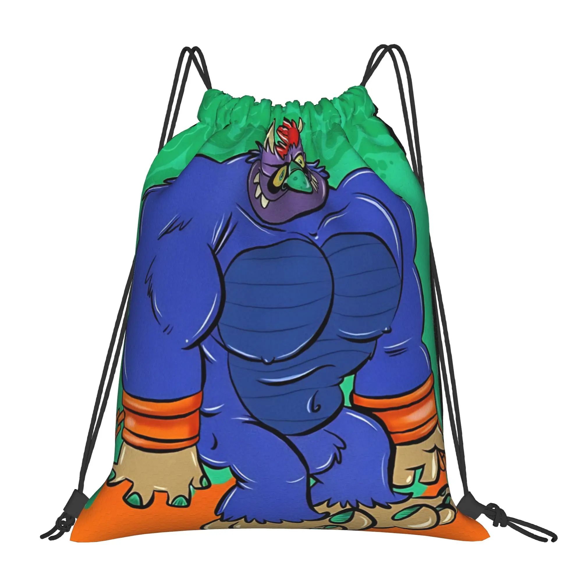 My Pet Monster Vintage Cartoon Beast  Portable Travel Riding Gym Drawstring Storage Sporty Backpacks