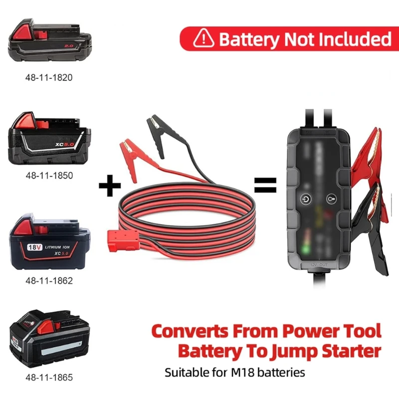 652F Portable Jump Starter Cables with Safety Features Battery Jumper Cables Automotive Jump Leads upgrades for Stable Use