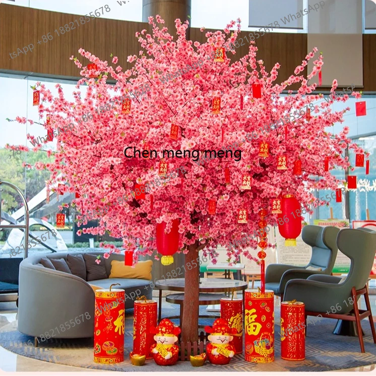 

Simulation, cherry blossom tree wishing, fortune tree interior decoration hotel shopping mall large fake tree