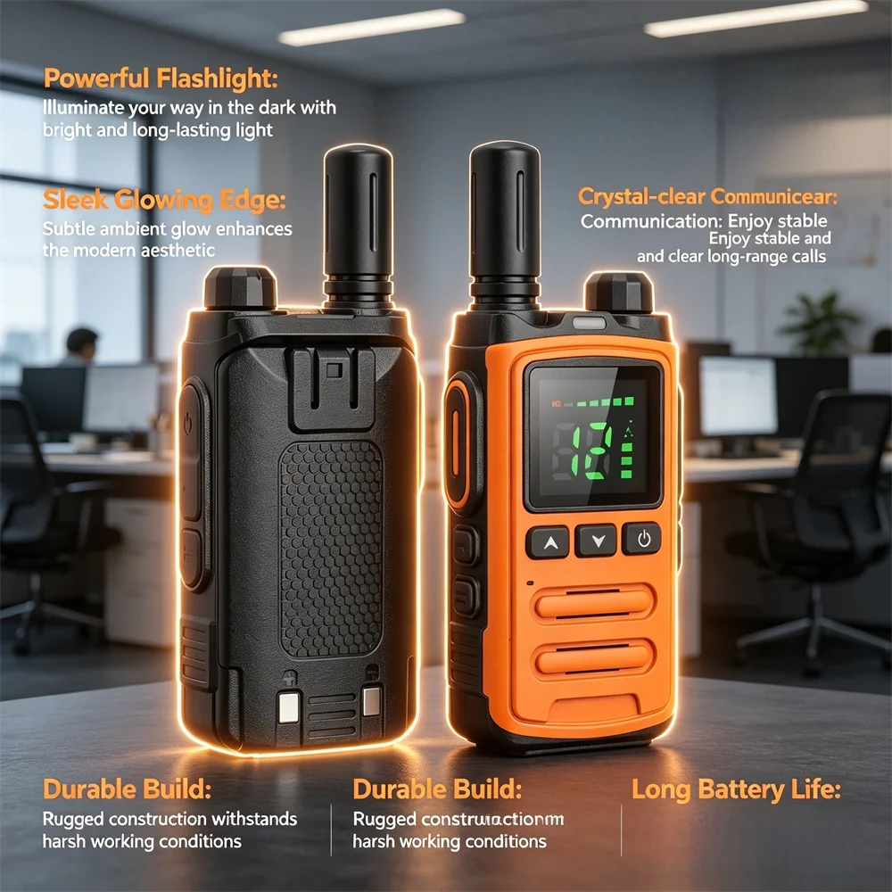 Walkie Talkies LCD Display Long Range Two Way Radio CTCSS DCS 16 Channels Rechargeable Handheld for Outdoor Camping Hiking