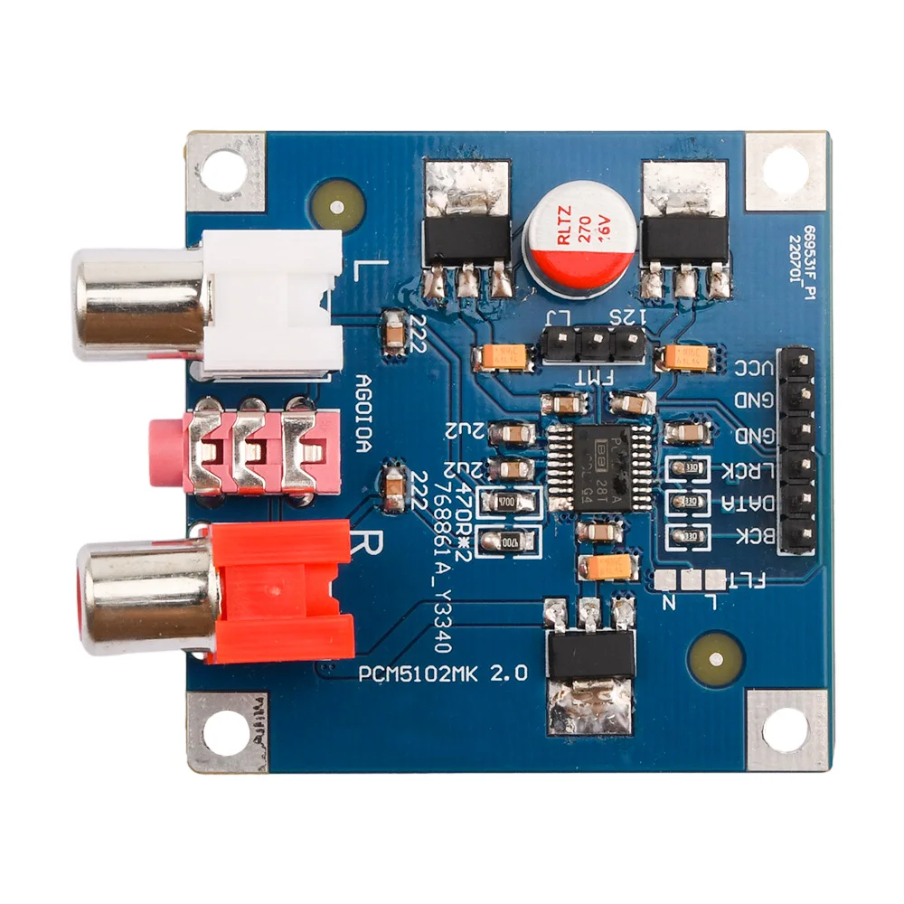 Imagem -04 - Módulo de Placa Decodificadora para Raspberry pi Pcm5102 Dac I2s Player Placa Montada 32bit 384k Além Es9023 Pcm1794