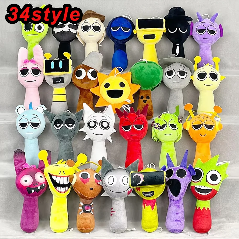 34styles Sprunki Plush Toys Sprunki Incredibox Plush Doll Sprunki Game Pillow Kids Birthday Gifts Stuffed Dolls Christmas Gift