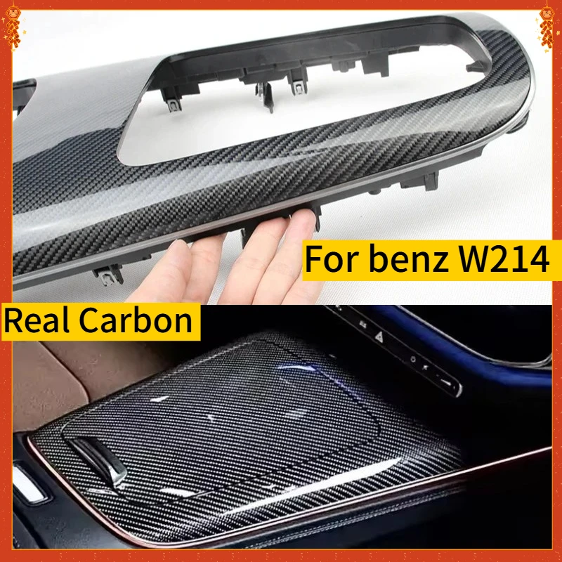 

For Mercedes-Benz W214 Real Carbon Fiber Interior E200 E260 E300 E350 E450 E53 E63 24-25 Center Console Panel Door Control Trims