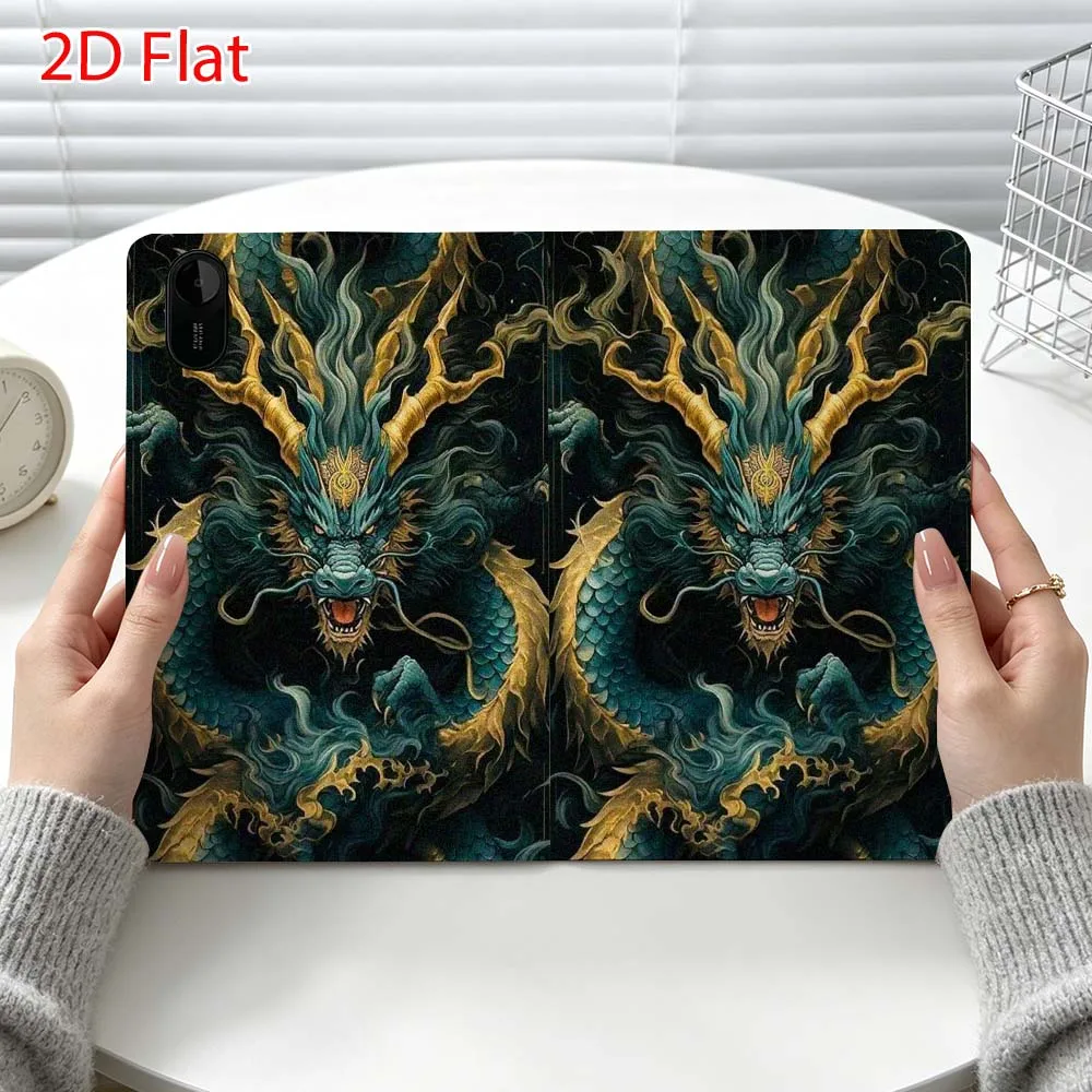 Dragon Design Pattern Fashion For Xiaomi Poco Redmi Pad 8 2 4 C1 6 6S 7 7S SE 9.7 14 11 11.2 Inch Pen Tray Tablet Case