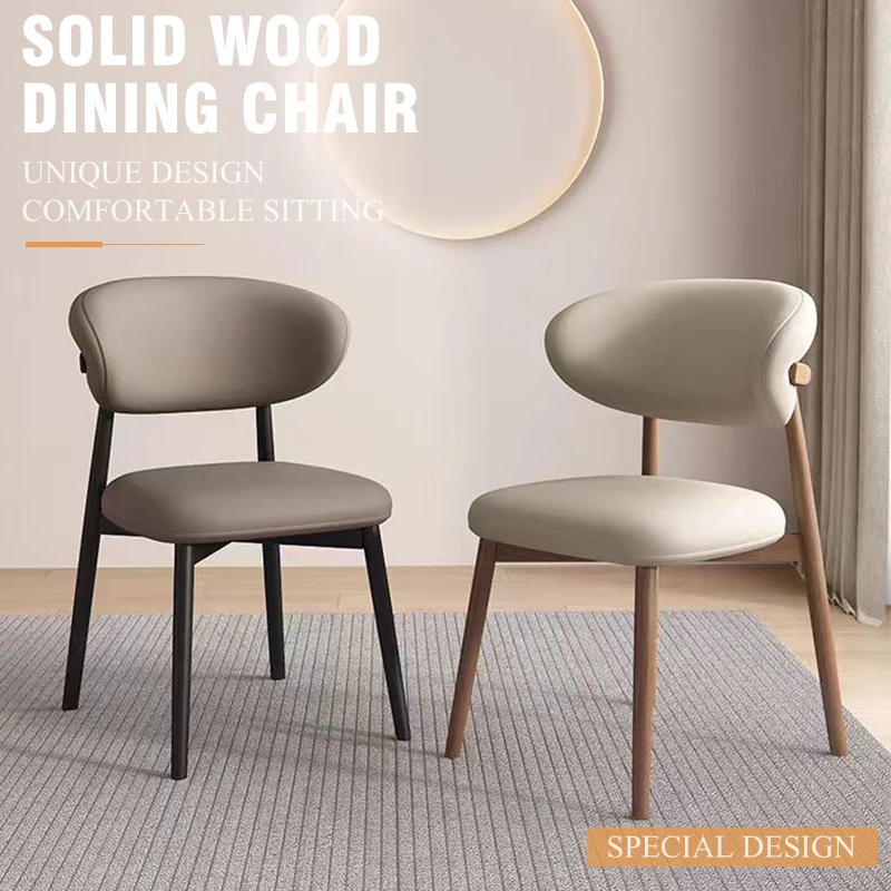 Solid wood dining chair modern simple backrest chair coffee shop leisure cloth chair small manufacturers direct sales