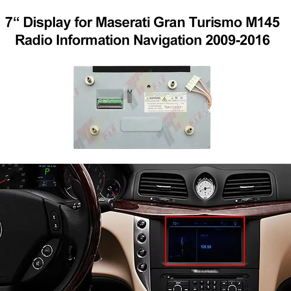 7-Zoll-LCD-Display für das Armaturenbrett des Maserati Gran Turismo M145, Ersatzteil für Fahrzeug-Radio, Informations- und Navigationssystem. – Detail 5