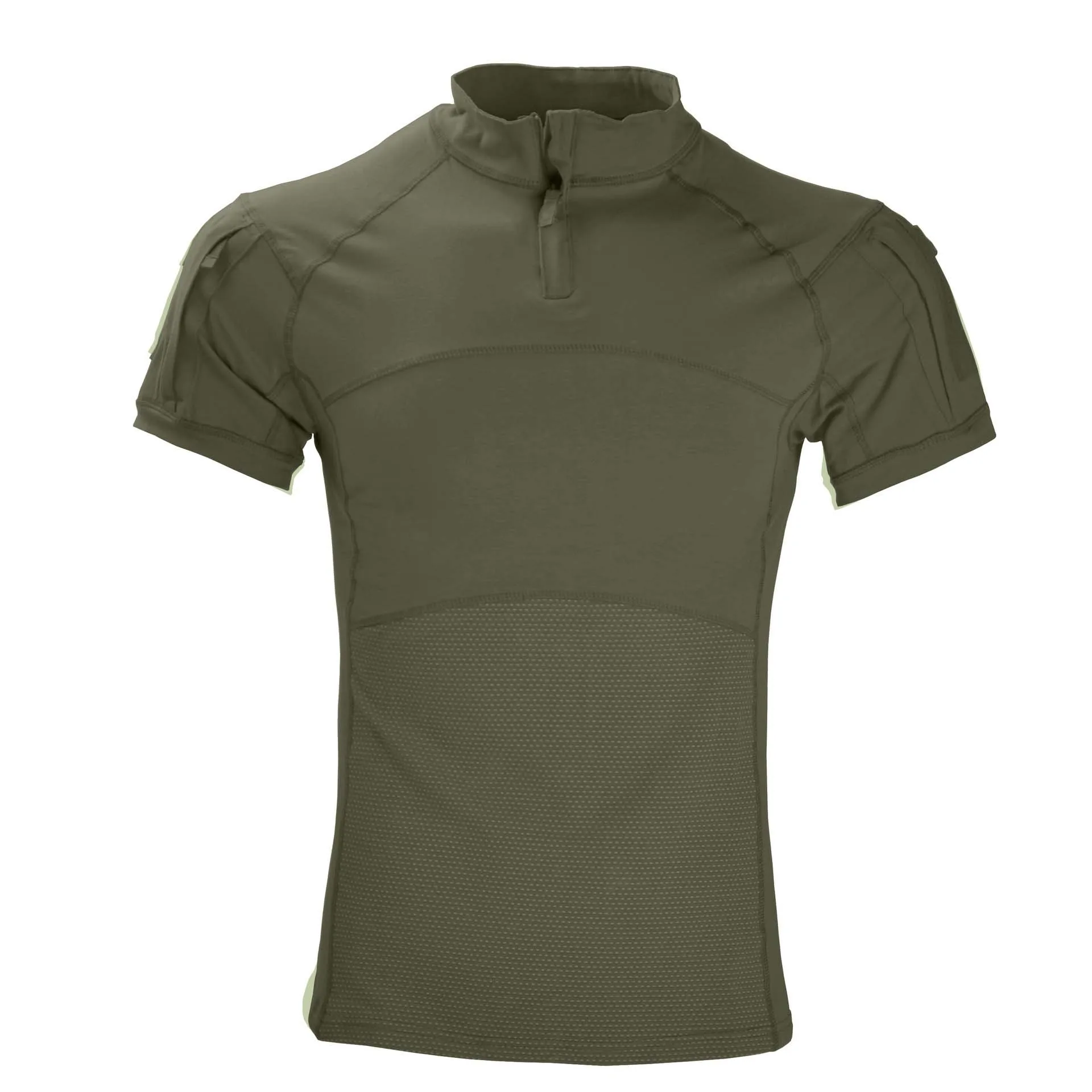 Outdoor Men T-Shirts Tactical Shirt 1/4 Zipper Short Camo TrainingTee Combat Shirts Paintball Hunting Clothing Wear-resistant