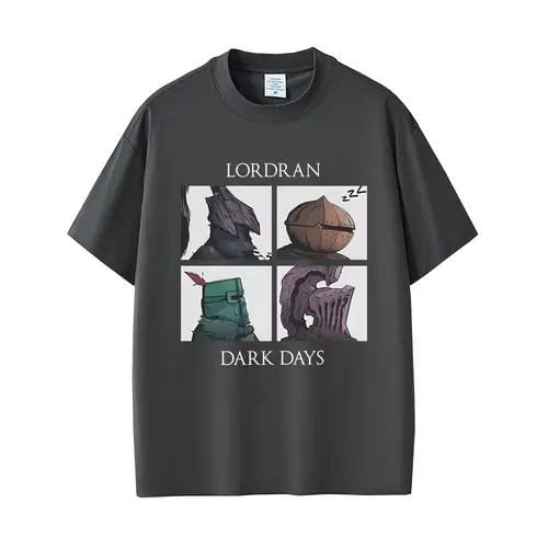 Imagen 2 del producto Camiseta gráfica Game Dark Souls Praise The Sun Lordran Dark Days para hombre, camiseta Vintage de Rock gótico, camisetas de algodón con cuello redondo para hombre