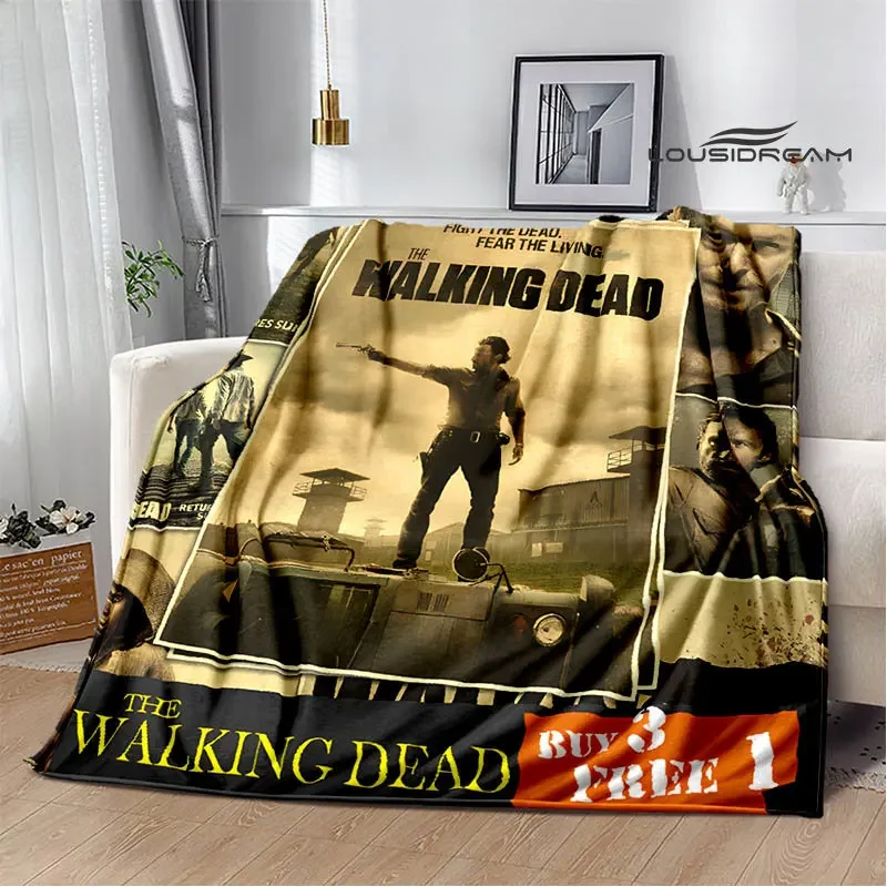 The Walking Dead 3D Printed Blanket Thin Blanket Flannel Soft and Comfortable Home Travel Blanket Birthday Gift Bed Blanket