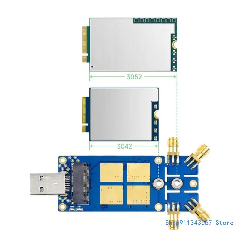 Scheda espansione Dongle USB per Computer RaspberryPi USB 3.1 ad velocità con 4 antenne Dissipatore calore in lega