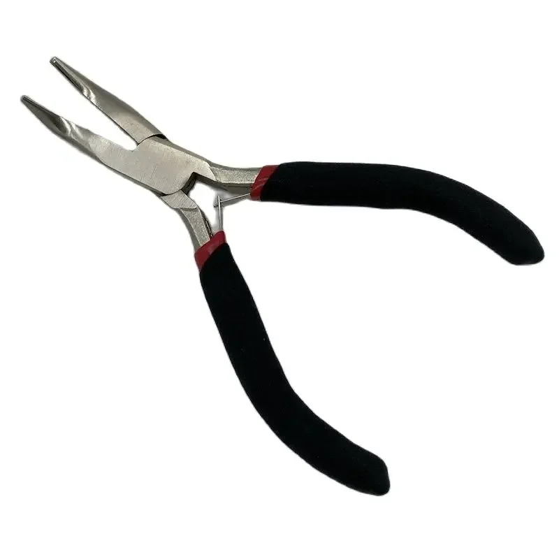 1 piece 4.5 inch Black Bent Nose Clamp with Smooth Jaw Feather Hair Extension Pliers