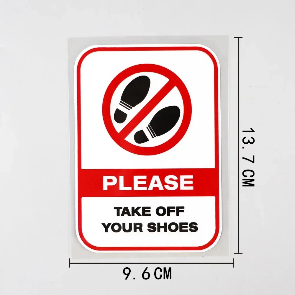 Please Take Off Your Shoes PVC Car Sticker, Waterproof Vinyl Decal for Car Window Body Decor, 9.6x13.7cm