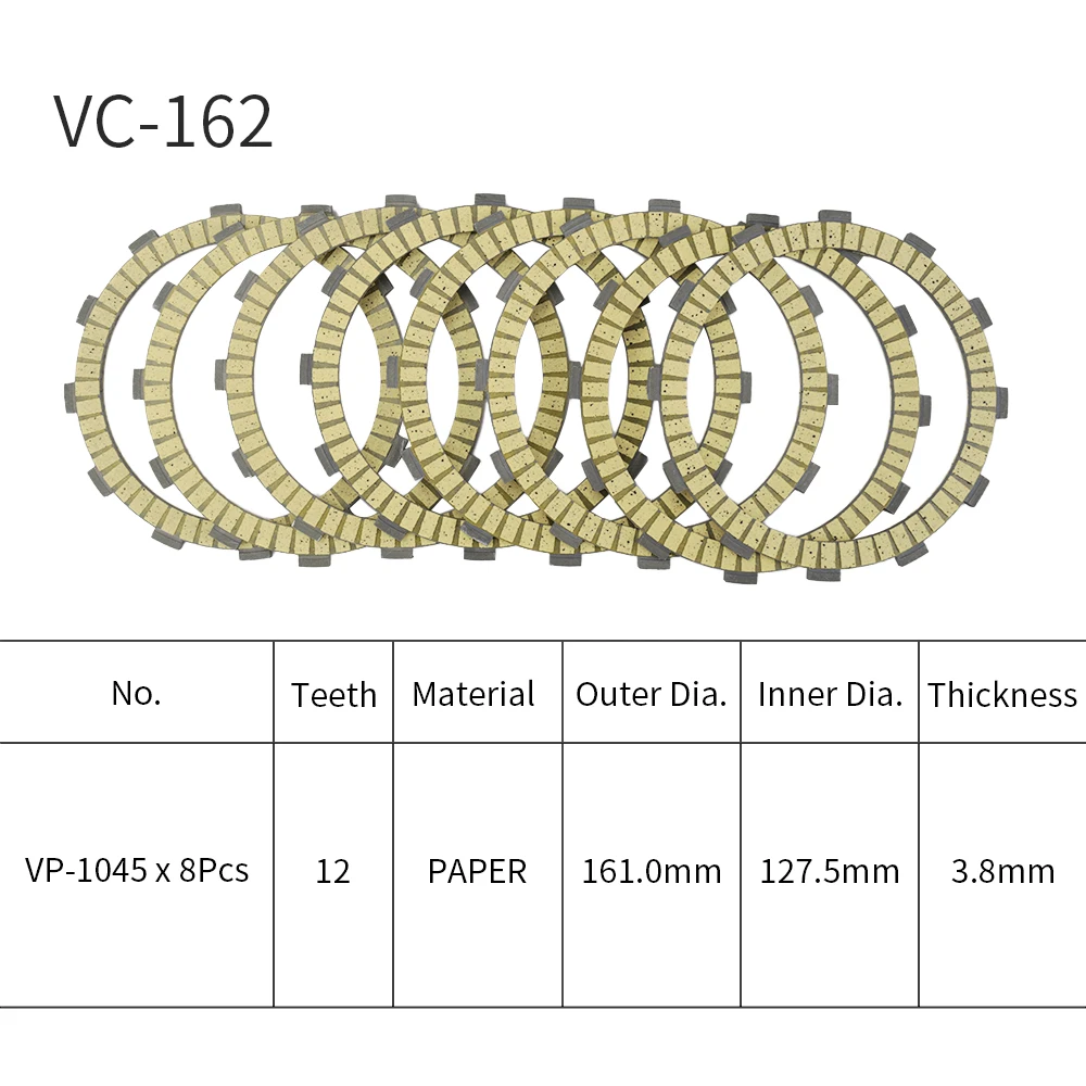 For Honda VF1100C V65 Magna 1983 to1986 VF1100S V65 Sabre 1984-1985 Motorcycle Clutch Friction Plates 8 PCS Paper Based Kits