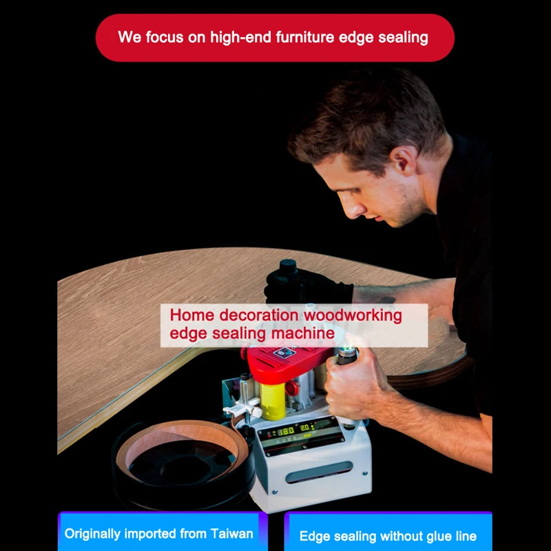 BR500 Portable Woodworking Edge Bander With Automatic Glued Adjustable Speed Digital Display Hand-held Wooden PVC Gluing Machine