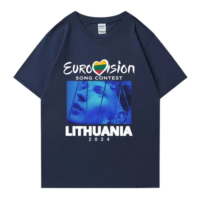 Hot sale Eurovision 2024 Event Lithuania Fashion T-Shirts Men Women vintage short sleeve t-shirt  Unisex Casual Oversized Tops