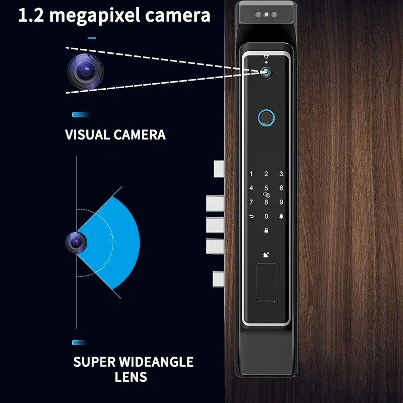 005 cerradura electrónica para el hogar sin llave a prueba de agua cerradura de puerta inteligente wifi con cerradura de reconocimiento facial 3d puerta hogar inteligente