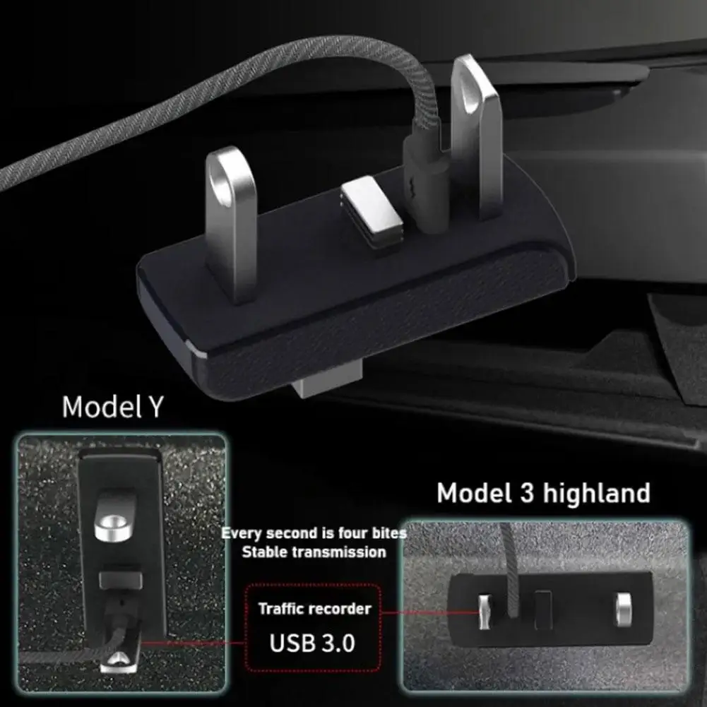 محطة إرساء صندوق القفازات لـ Tesla /3+ Juniper USB Hub Ports USB موسع شاحن ترقية محول نقل البيانات