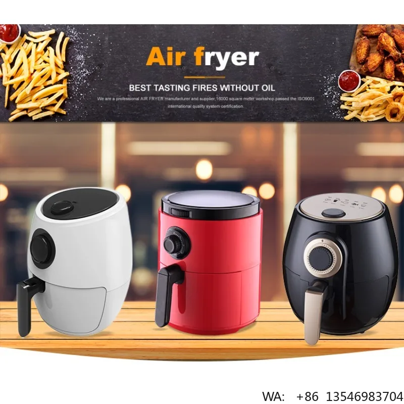 Multifunctional Colors Choose Large Capacity Electric Household Aluminum Manual Air Fryer with Overheat Protection