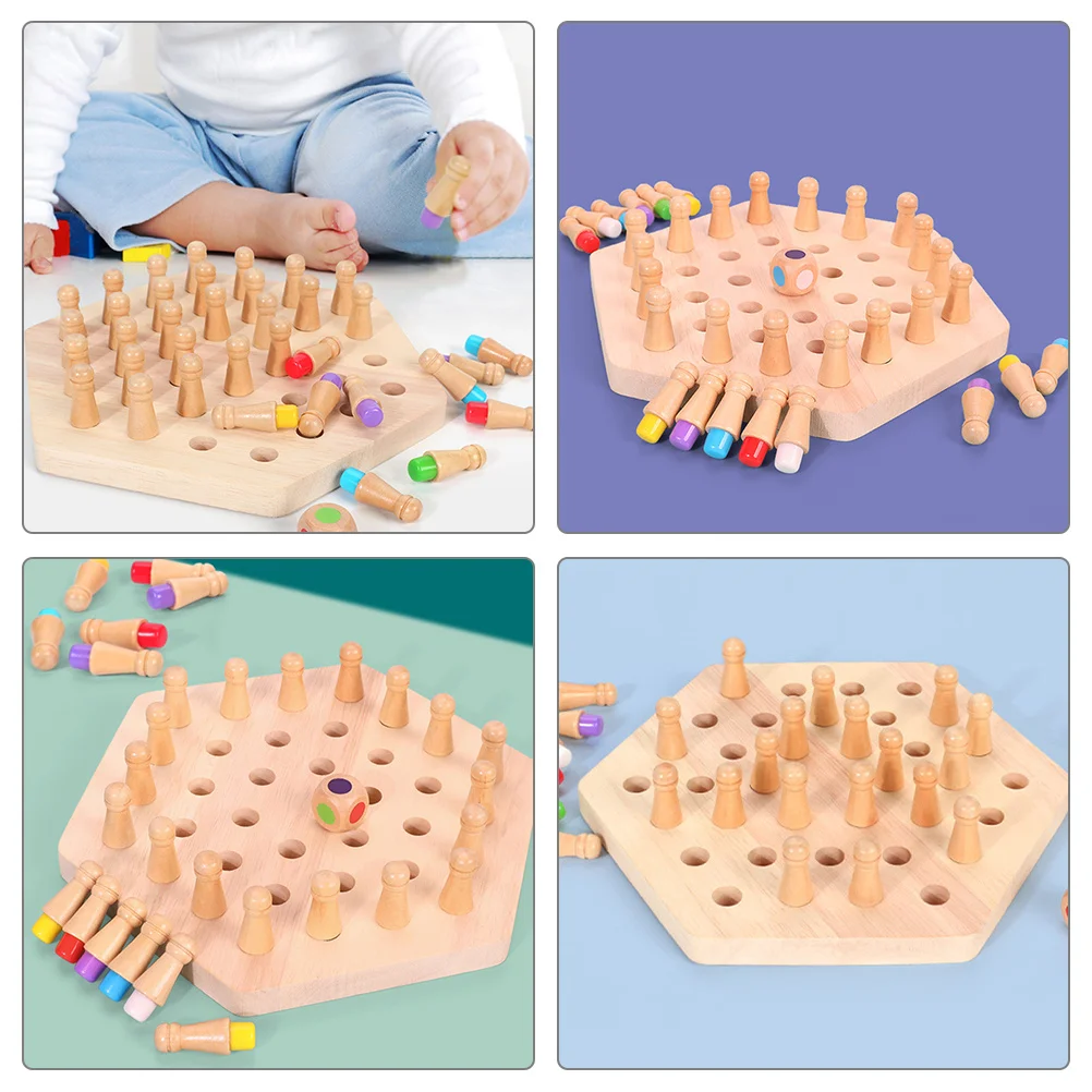 

1Set Memory Chess Educational Game Durable Wooden Develop Creative Parent Child Board Game