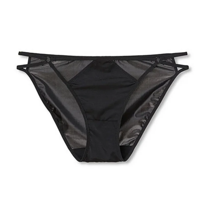 Ribbon Net Red Girl Lace-up Black Lace Transparent Panties Edge Hollow Hot Low Waist Girl Panties Thongs Women Sexy G String