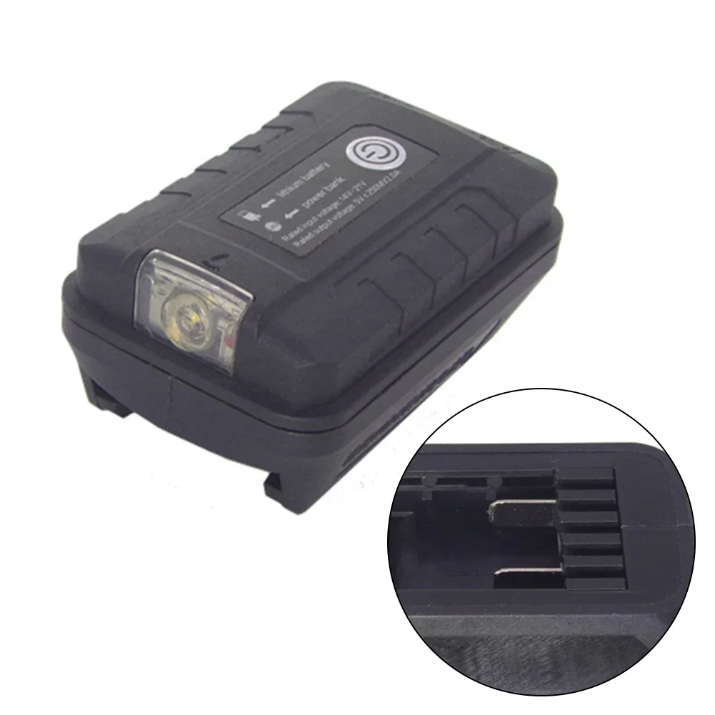 Adapter Light Lamp Flashlight Torch USB Mobile Phone Charger For Worx Orange 4 Pin Socket 20V Li-Ion Battery Power Bank