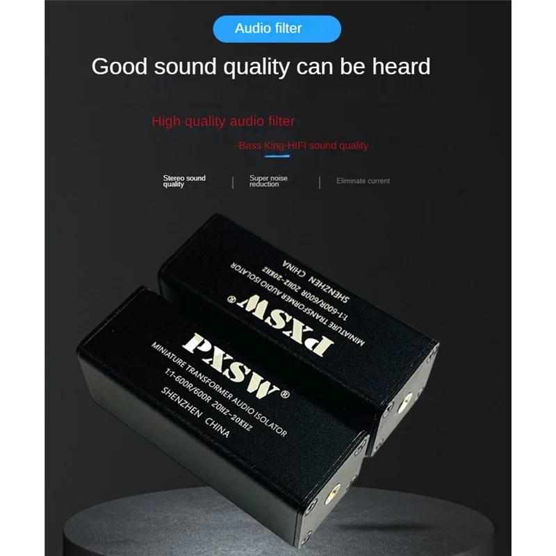 PXSW 3.5mm Aux Audio Noise Filter Audio Isolator Current Sound Noise Isolator to Eliminate Audio Noise Common Ground Isolator ST