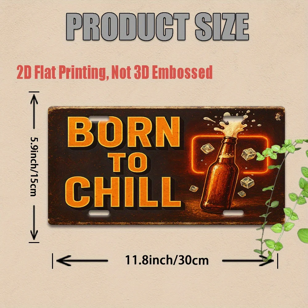2D Flat,1pc Vintage Metal Sign, Outdoor Plaque & Wall Decor 30.48cm x 15.24cm, 