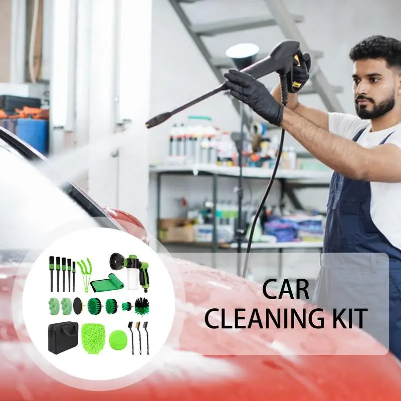 Cleaning Kit For Car 21X Car Exterior Wash Kit Automotive Care Supply Multi-purpose Washing Set For RV Boat Seats Windshield