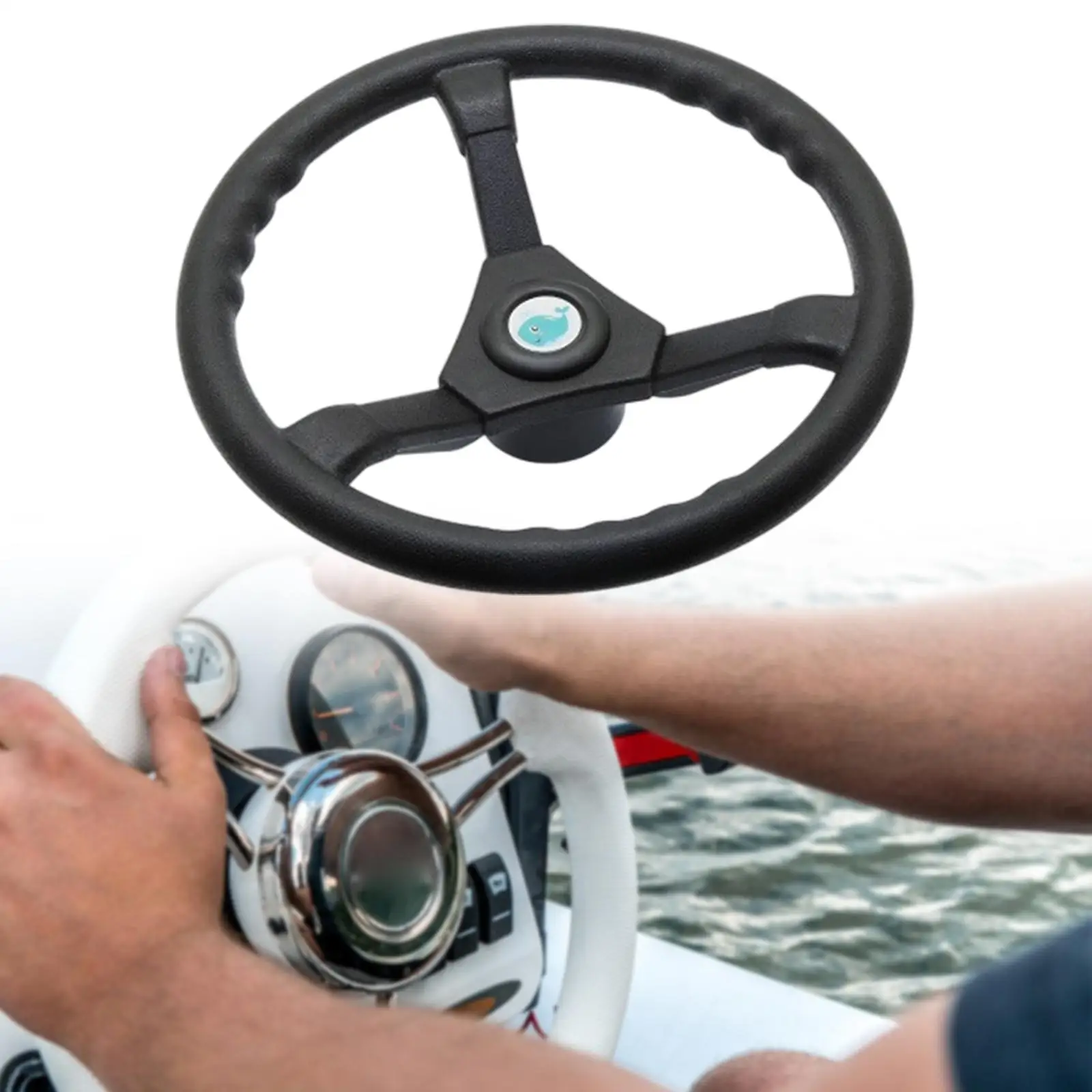

Marine Steering Wheel Stable Nylon Grip Fishing Boat Control for Outboard Motor Sea Boat Accessories