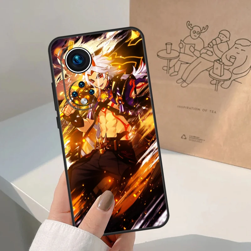 Arataki Itto Genshin Impact For Huawei P20 P30 P40 P60 Pro P Smart Nova 9 5T Honor 70 90 50 Magic5 Lite X7a X9a X8a Case