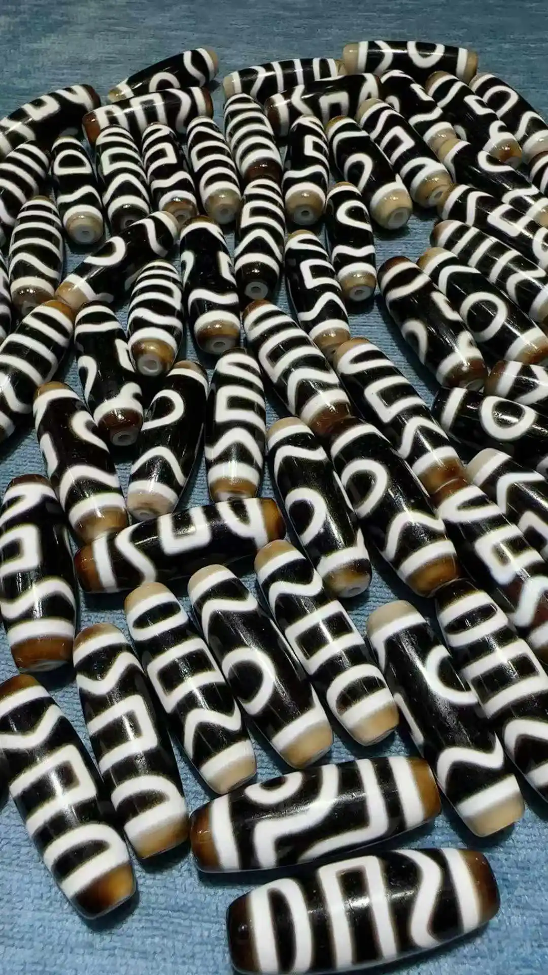 50pcs/lot Hot-selling live-stream high cost-performance large agate Dzi beads wholesale Taiwan craft style weathered patina