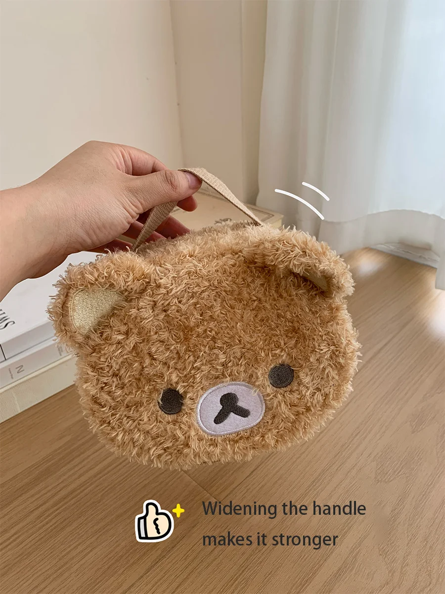 Fluffy Soft Teddy Bear Shaped Makeup Bag Cute Girls Travel Essentials Cosmetic Case for Purse School Gym Beach Storage