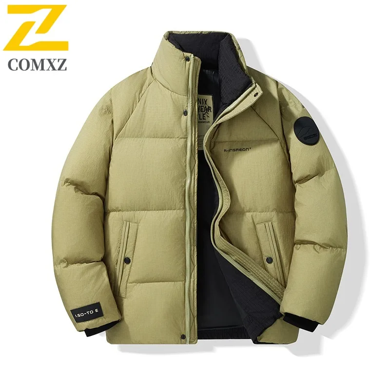 

COMXZ Luxury Men Down Jacket New Stand Collar Outdoor Cycling Warm Lightweight Padded Jackets Stand Collar Comfort Winter Coat
