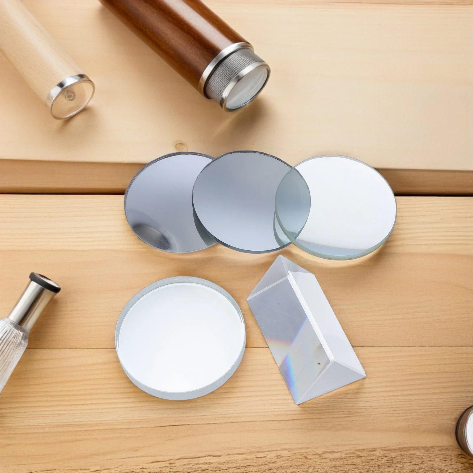 

5Pcs Optical Glass Lens Set Biconvex Concave Lenses for Optics Demonstration Kit Scientific Experiment Lab Equipment Education